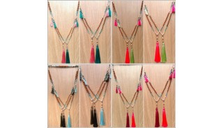 mix beads rudraksha stone tassels necklaces new design shipping free